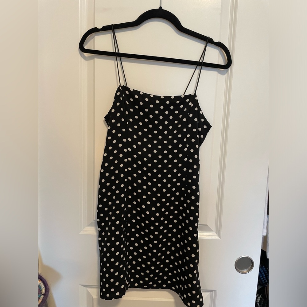 Urban Outfitters black and white polka dot mini dress